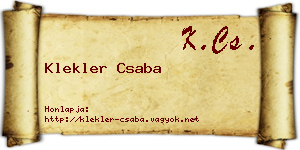 Klekler Csaba névjegykártya