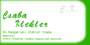 csaba klekler business card